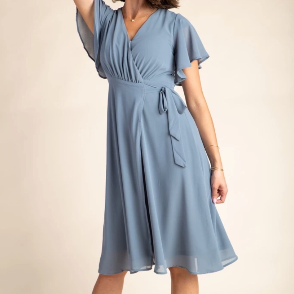 dusty blue bridesmaid dress